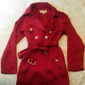 Red Michael Kors trench coat
